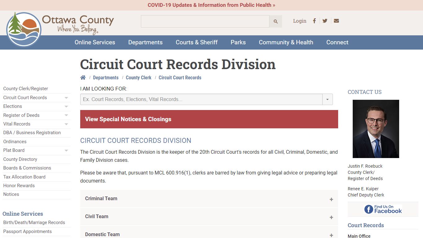 Circuit Court Records - Ottawa County, Michigan