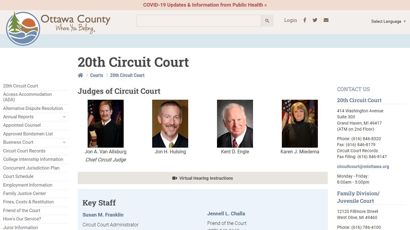 20th Circuit Court - Ottawa County, Michigan